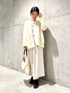 「FORK&SPOON（フォークアンドスプーン）のFORK&SPOON　ラナテックイージースカート（スカート）」を使った、アサミさん（レディース・163cm）の秋コーディネート