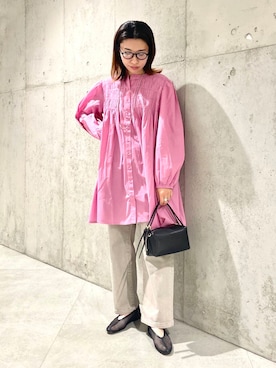 「SonnyLabel」｜「アイテム（ワンピース）」を使った、アサミさん（レディース・163cm）の春コーディネート