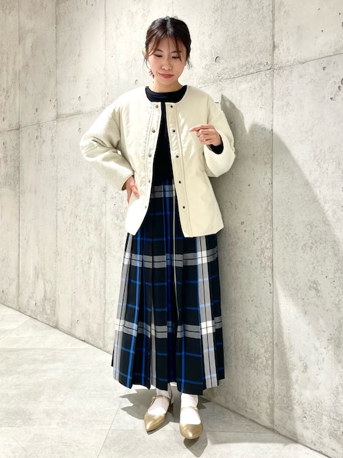 セール】『低身長向けも展開』チェックプリーツイージースカート