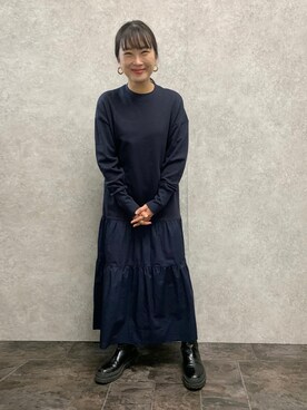 「EUCLAID（エウクレイド）のアイテム（ワンピース/ドレス）」を使った、AIさん（レディース・158cm）の秋コーディネート