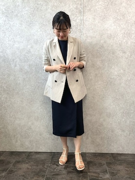 「EUCLAID（エウクレイド）のアイテム（テーラードジャケット）」を使った、AIさん（レディース・158cm）の冬コーディネート