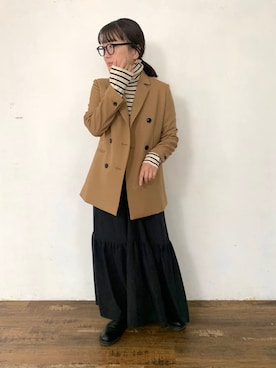 「EUCLAID（エウクレイド）のアイテム（テーラードジャケット）」を使った、AIさん（レディース・158cm）の秋コーディネート