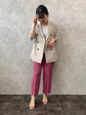 「EUCLAID（エウクレイド）のアイテム（テーラードジャケット）」を使った、AIさん（レディース・158cm）の冬コーディネート