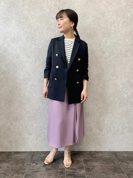 「EUCLAID（エウクレイド）のアイテム（Tシャツ/カットソー）」を使った、AIさん（レディース・158cm）の春コーディネート