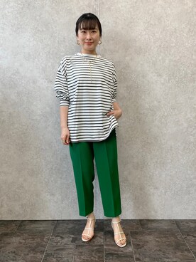 「EUCLAID（エウクレイド）のアイテム（Tシャツ/カットソー）」を使った、AIさん（レディース・158cm）の冬コーディネート
