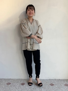 「EUCLAID（エウクレイド）のアイテム」を使った、AIさん（レディース・158cm）の冬コーディネート