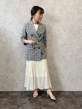 「EUCLAID（エウクレイド）のアイテム（テーラードジャケット）」を使った、AIさん（レディース・158cm）の冬コーディネート