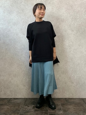 「EUCLAID（エウクレイド）のアイテム（Tシャツ/カットソー）」を使った、AIさん（レディース・158cm）の秋コーディネート