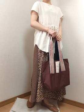 「シアタープロダクツ(THEATRE PRODUCTS)」｜「アイテム（バレエシューズ）」を使った、ぽぽさん（レディース・150cm）の夏コーディネート