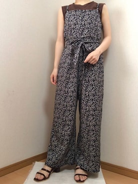 「クリアサンダル」｜「アイテム（オールインワン・サロペット）」を使った、ぽぽさん（レディース・150cm）の夏コーディネート