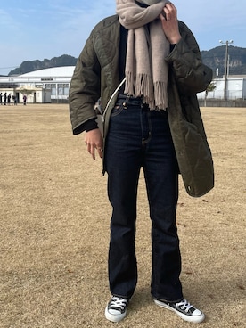 「FREAK'S STORE（フリークスストア）のM-65キルトライナージャケット（ミリタリージャケット）」を使った、MiKiさん（レディース・163cm）の冬コーディネート