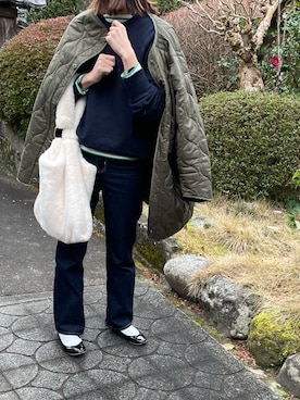 「FREAK'S STORE（フリークスストア）のM-65キルトライナージャケット（ミリタリージャケット）」を使った、MiKiさん（レディース・163cm）の冬コーディネート