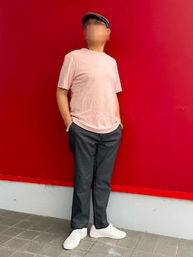 「アイテム（Tシャツ/カットソー、ピンク系）」を使った、Yukioさん（メンズ・173cm）の夏コーディネート