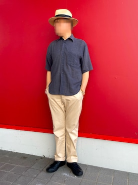 「アイテム（帽子）」を使った、Yukioさん（メンズ・173cm）の夏コーディネート