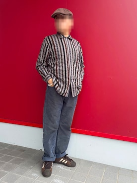 「アイテム（ハンチング/ベレー帽）」を使った、Yukioさん（メンズ・173cm）の秋コーディネート
