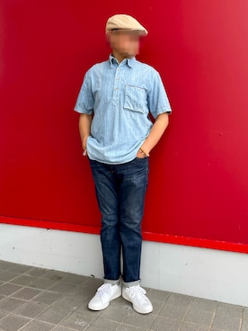 「アイテム（ハンチング/ベレー帽）」を使った、Yukioさん（メンズ・173cm・50代）の夏コーディネート