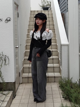 「GRL（グレイル）のアイテム（パンツ）」を使った、mairaさん（レディース・156cm）の秋コーディネート