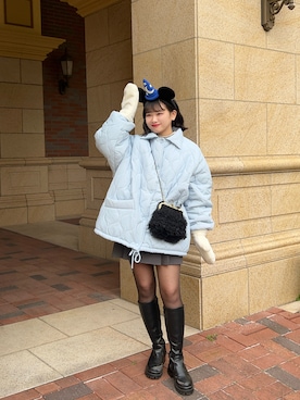 「MYMOOD.（マイムード）のアイテム（ジャケット/アウター）」を使った、mairaさん（レディース・156cm）の冬コーディネート