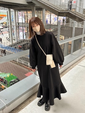 「DHOLIC（ディーホリック）のアイテム（ワンピース/ドレス）」を使った、mairaさん（レディース・156cm）の冬コーディネート
