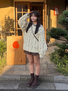 「EVOL（イーボル）のアイテム」を使った、mairaさん（レディース・156cm）の秋コーディネート