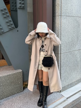 「clear（クリア）のアイテム（その他アウター）」を使った、mairaさん（レディース・156cm）の冬コーディネート