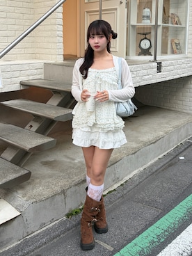 「小花柄」｜mairaさん（レディース・156cm）の春コーディネート