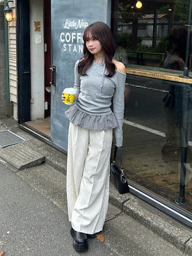 「アイテム（パンツ）」を使った、mairaさん（レディース・156cm）の秋コーディネート