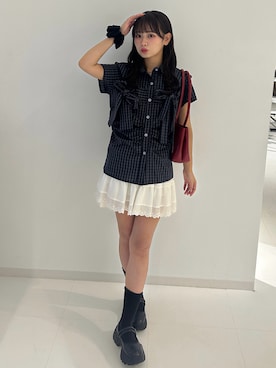 「アイテム（スカート）」を使った、mairaさん（レディース・156cm）の夏コーディネート