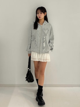 「アイテム（パーカー）」を使った、mairaさん（レディース・156cm）の秋コーディネート