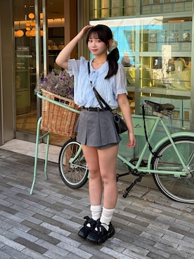 「grounds（グラウンズ）のアイテム」を使った、mairaさん（レディース・156cm）の夏コーディネート