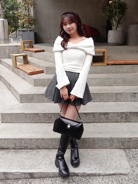 「clear（クリア）のアイテム（シューズ）」を使った、mairaさん（レディース・156cm）の冬コーディネート