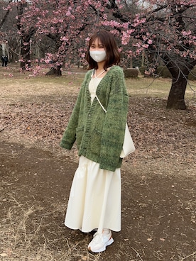 「アイテム（キャミソール）」を使った、mairaさん（レディース・156cm）の冬コーディネート