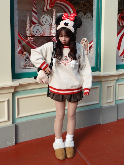 MD HEART プルオーバー/ ミニー moussy 白 MD HEART プルオーバー / MINNIE/ ハートプルオーバー ミニー