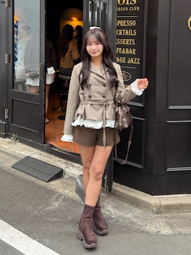 「EVOL（イーボル）のアイテム」を使った、mairaさん（レディース・156cm）の秋コーディネート