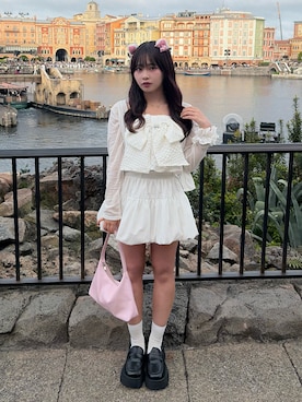 「GRL（グレイル）のアイテム（トップス、ホワイト系）」を使った、mairaさん（レディース・156cm）の春コーディネート