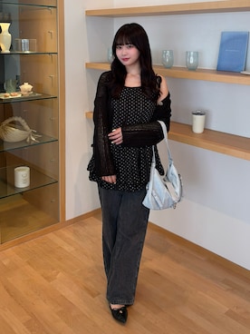 「GRL（グレイル）のアイテム（パンツ）」を使った、mairaさん（レディース・156cm）の春コーディネート