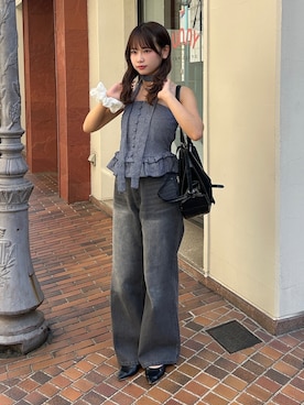 「SONA（ソナ）のアイテム（デニムパンツ）」を使った、mairaさん（レディース・156cm）の夏コーディネート