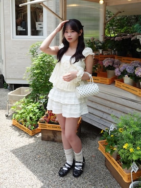 「SONA（ソナ）のアイテム（トップス、ホワイト系）」を使った、mairaさん（レディース・156cm）の夏コーディネート