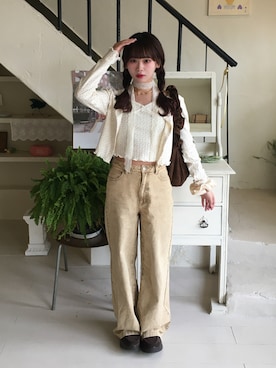 「EVOL（イーボル）のアイテム」を使った、mairaさん（レディース・156cm）の春コーディネート