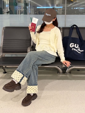 「EVOL（イーボル）のアイテム（シューズ）」を使った、mairaさん（レディース・156cm）の春コーディネート