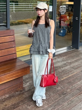 「アイテム（キャップ）」を使った、mairaさん（レディース・156cm）の夏コーディネート