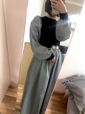 「NICE CLAUP（ナイスクラップ）のアイテム（ワンピース/ドレス）」を使った、眠ﾁｬさん（レディース・152cm）の冬コーディネート