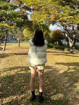 「LAKOLE（ラコレ）のアイテム（ブーツ）」を使った、remi.さん（レディース・163cm）の秋コーディネート