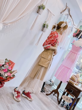 「アイテム（カチューシャ、イエロー系）」を使った、JUBYさん（レディース・160cm）の夏コーディネート