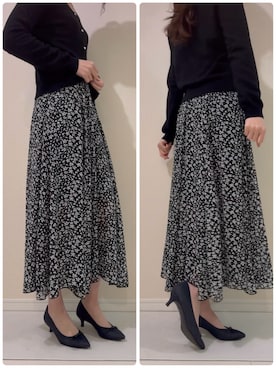 「ANTEPRIMA（アンテプリマ）のポインテッドトゥモチーフパンプス（パンプス、ブラック系）」を使った、つばさのコーデさん（レディース・170cm）の春コーディネート