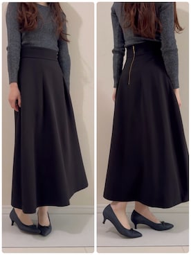 「NATURAL BEAUTY BASIC（ナチュラルビューティーベーシック）のアイテム（スカート、ブラック系）」を使った、つばさのコーデさん（レディース・170cm）の春コーディネート