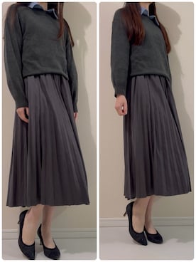 「ANTEPRIMA（アンテプリマ）のポインテッドトゥモチーフパンプス（パンプス、ブラック系）」を使った、つばさのコーデさん（レディース・170cm）の春コーディネート