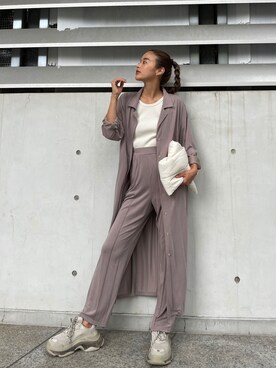 「TRUNC（トランクエイティーエイト）のアイテム（セットアップ）」を使った、TRUNC 88さん（レディース・162cm）の秋コーディネート