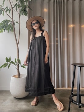 「TRUNC（トランクエイティーエイト）のアイテム（帽子）」を使った、TRUNC 88さん（レディース・162cm）の夏コーディネート