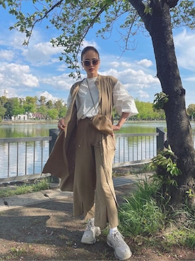 「TRUNC（トランクエイティーエイト）のアイテム（セットアップ）」を使った、TRUNC 88さん（レディース・162cm）の夏コーディネート